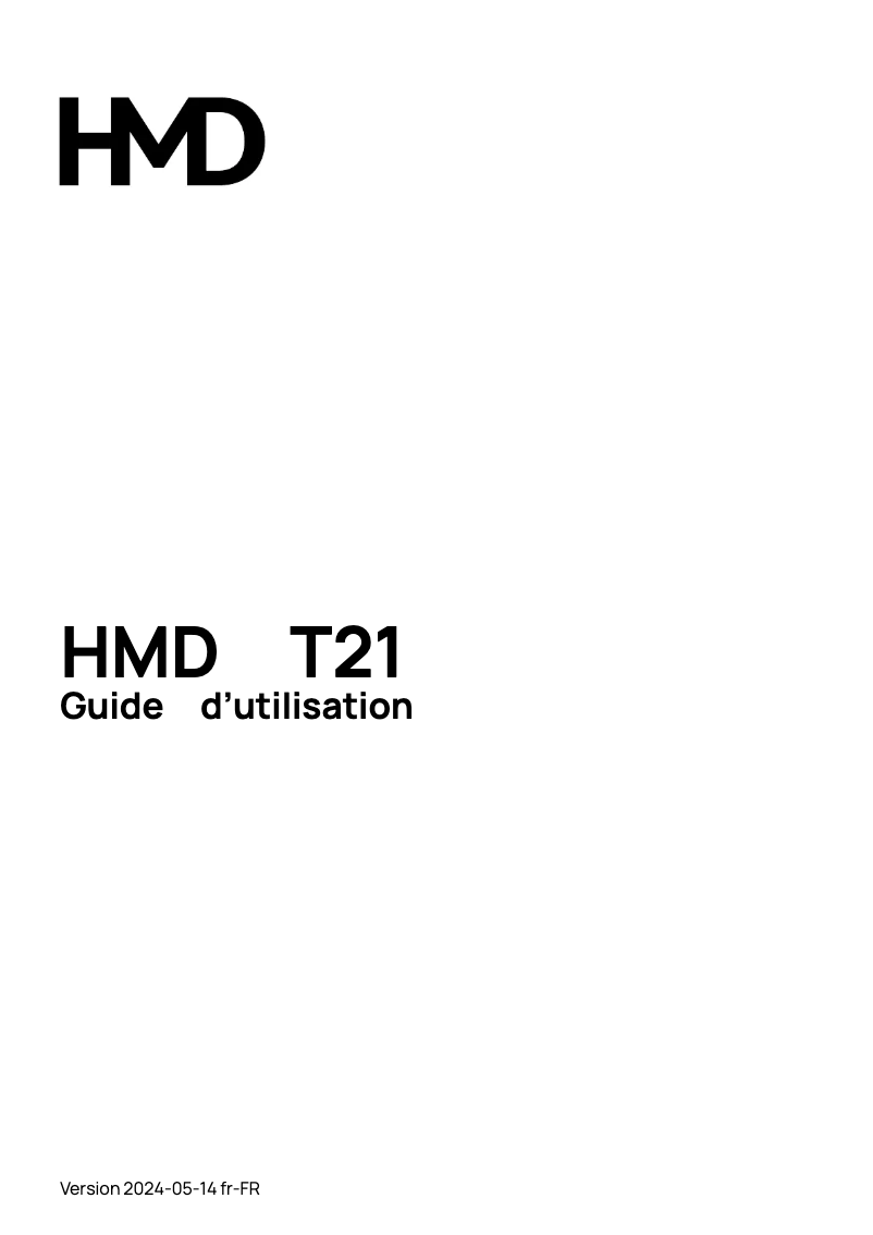 Page 1 de la notice Manuel utilisateur HMD T21