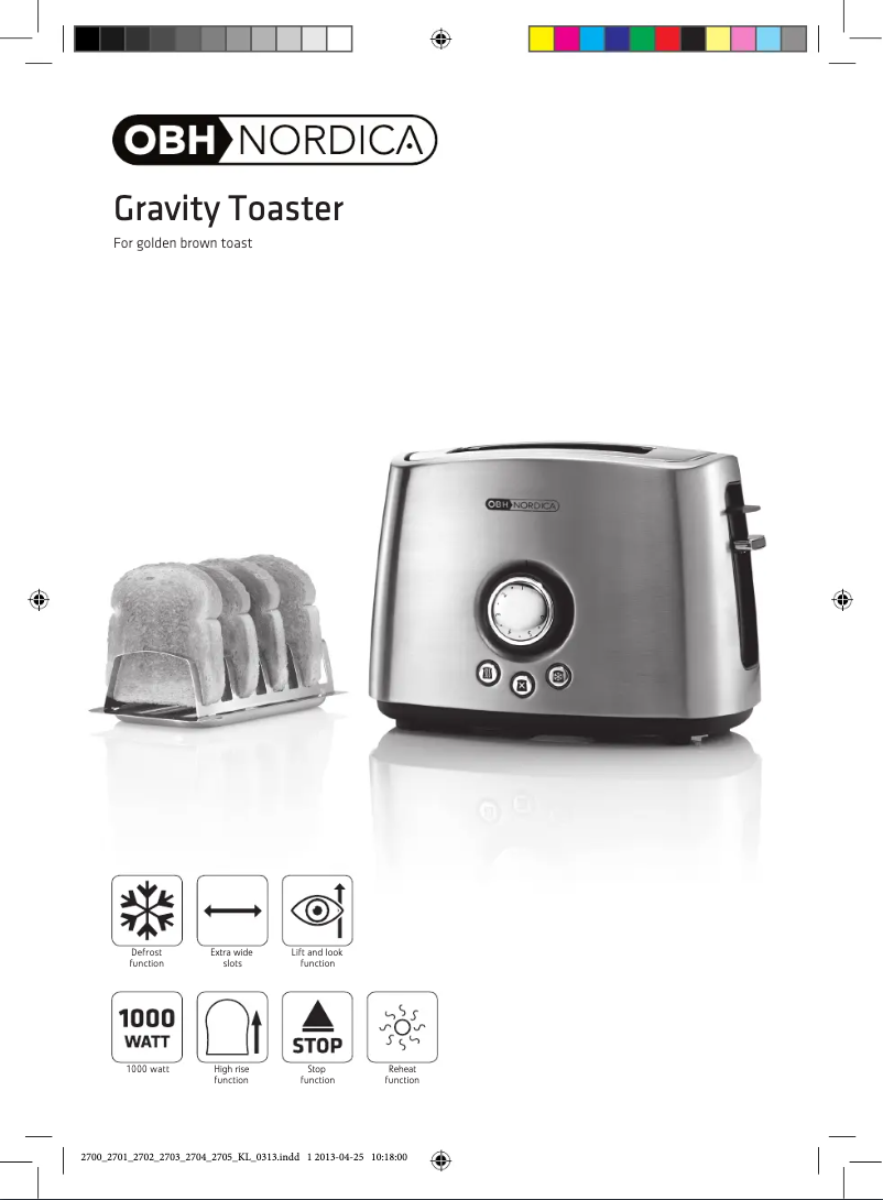 Page 1 of the manual User Manual OBH Nordica Gravity 2703