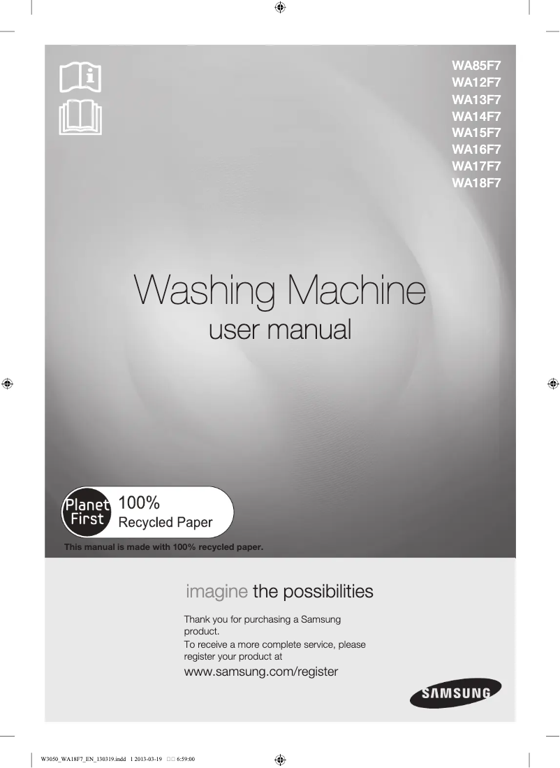 Página 1 del manual Manual de usuario Samsung WA16F7L4UWA