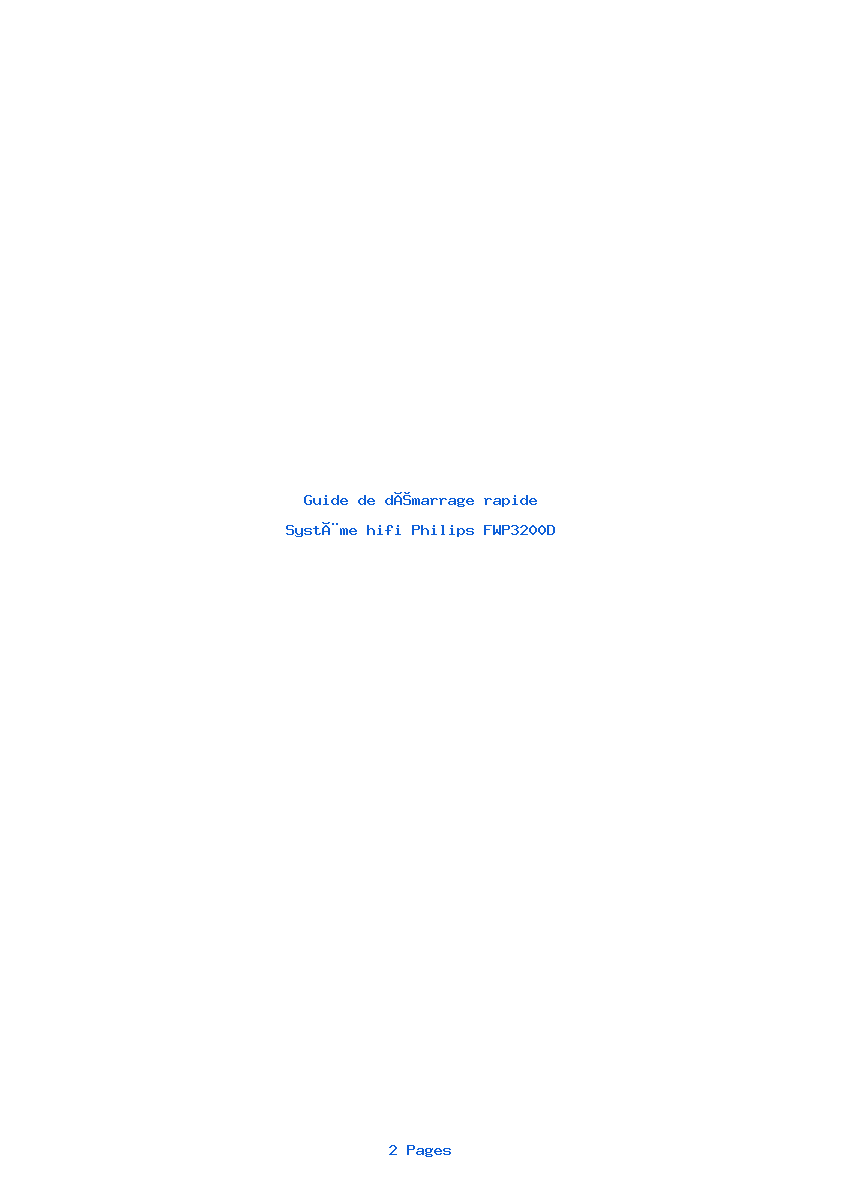 Image de la première page du manuel de l'appareil FWP3200D