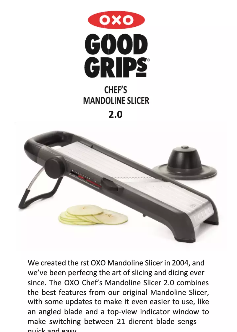 Page 1 de la notice Manuel utilisateur OXO Good Grips Good Grips Chef 2.0