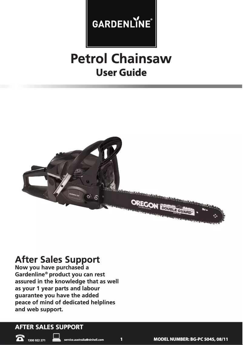 Page 1 de la notice Manuel utilisateur Gardenline BG-PC 5045