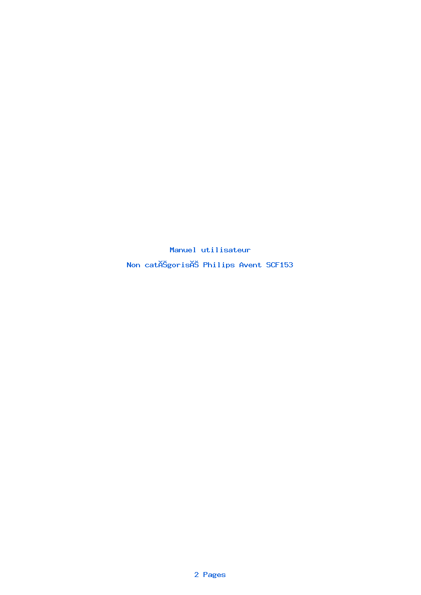 Page 1 de la notice Manuel utilisateur Philips Avent SCF153