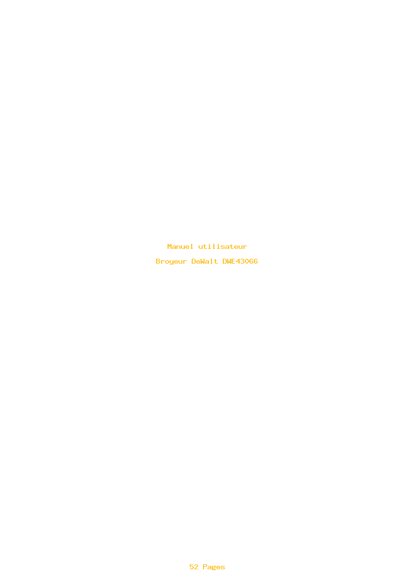 Page 1 de la notice Manuel utilisateur DeWalt DWE43066