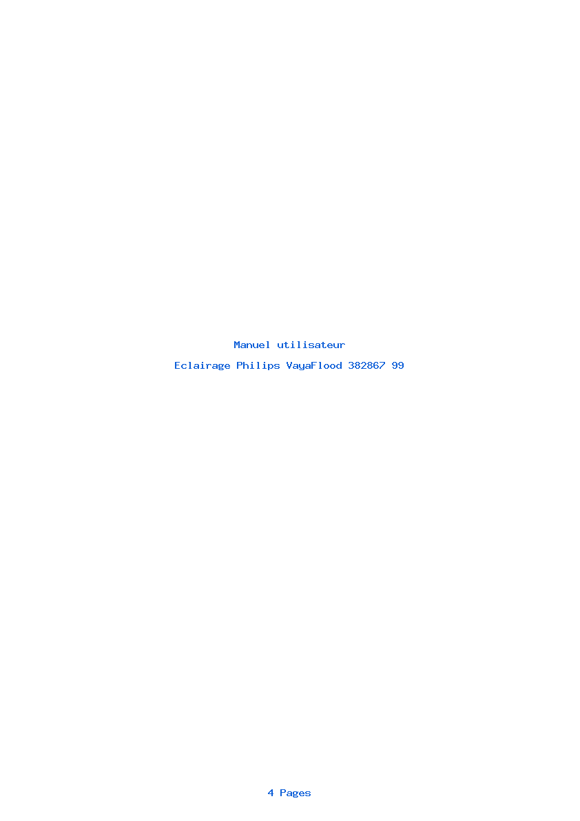 Page 1 de la notice Manuel utilisateur Philips VayaFlood 382867 99