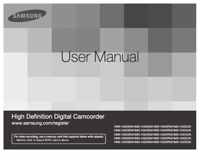 Page 1 de la notice Manuel utilisateur Samsung HMX-H300BN