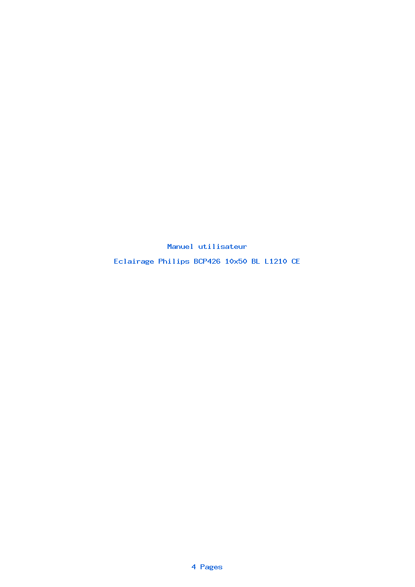 Page 1 de la notice Manuel utilisateur Philips BCP426 10x50 BL L1210 CE