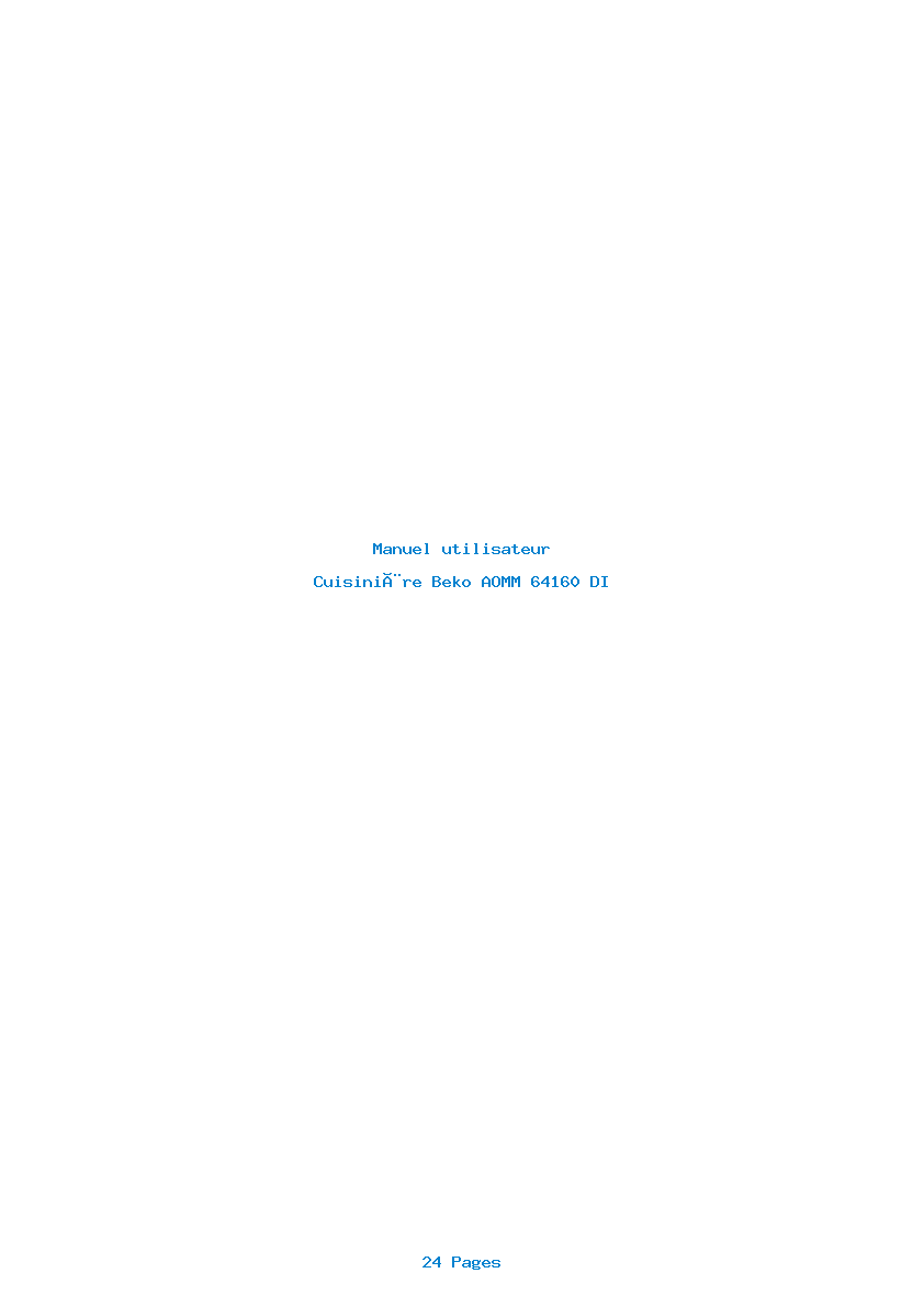 Page 1 de la notice Manuel utilisateur Beko AOMM 64160 DI