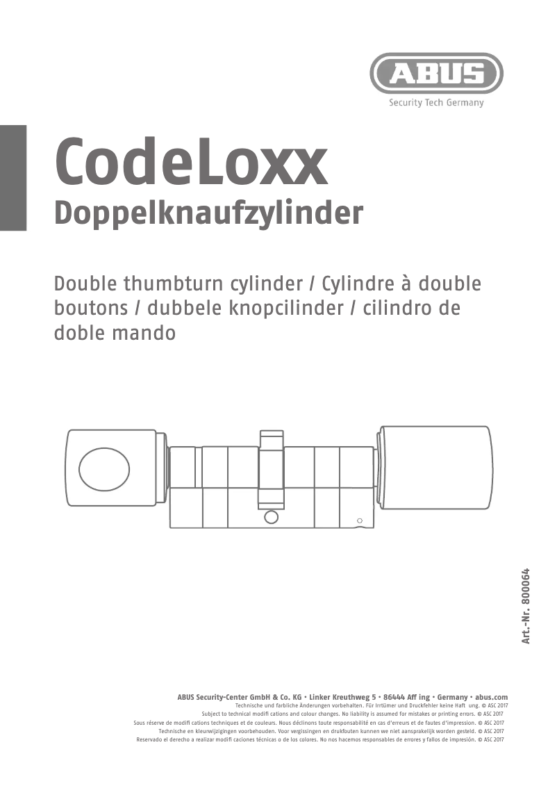 Page 1 de la notice Mode d'emploi Abus CLX-LA-EF-10