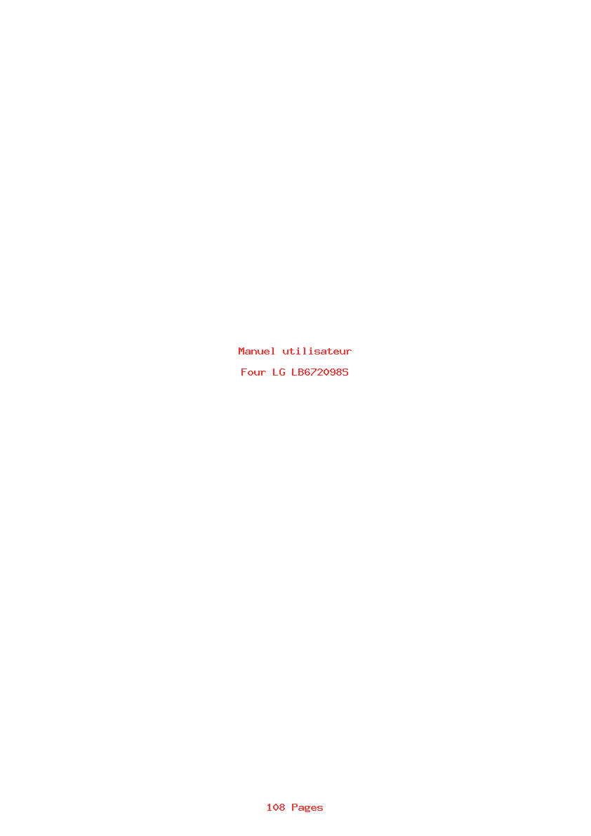 Page 1 de la notice Manuel utilisateur LG LB672098S