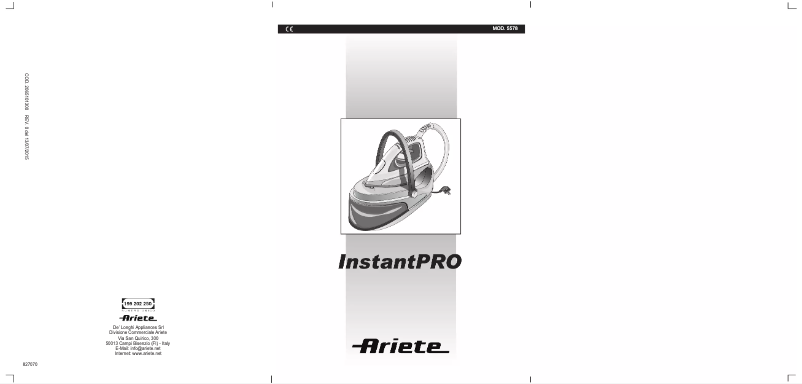 Page 1 de la notice Manuel utilisateur Ariete Stiromatic Instanto PRO 5578