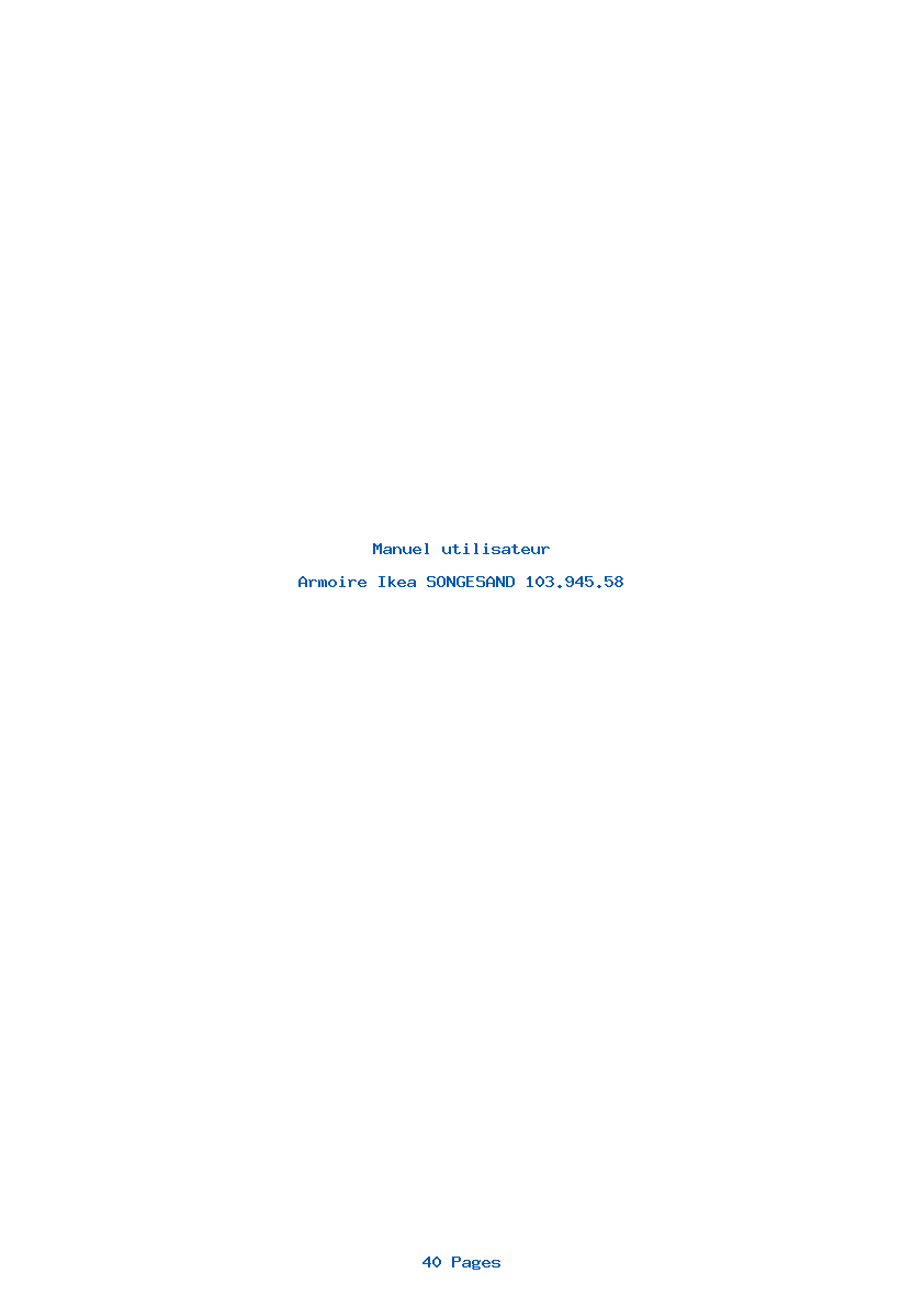 Page 1 de la notice Manuel utilisateur Ikea SONGESAND 103.945.58