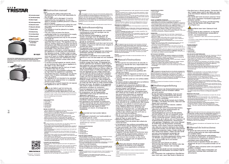Page 1 of the manual User Manual TriStar BR-1022FI