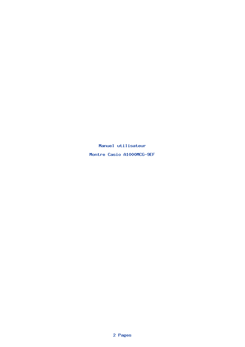 Page 1 de la notice Manuel utilisateur Casio A1000MCG-9EF