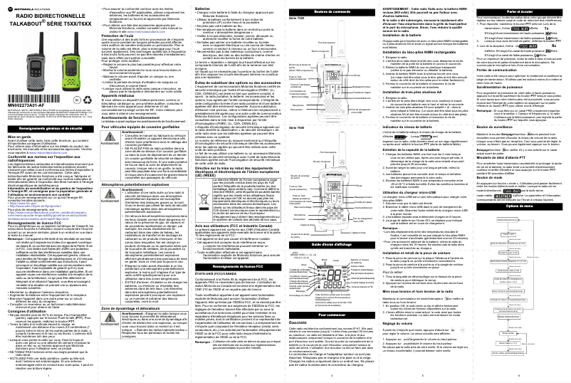 Page 1 de la notice Manuel utilisateur Motorola Talkabout T600