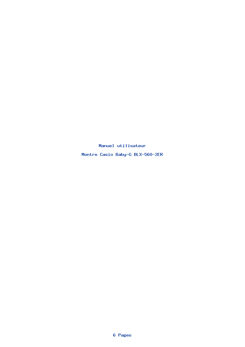 Page 1 de la notice Manuel utilisateur Casio Baby-G BLX-560-2ER