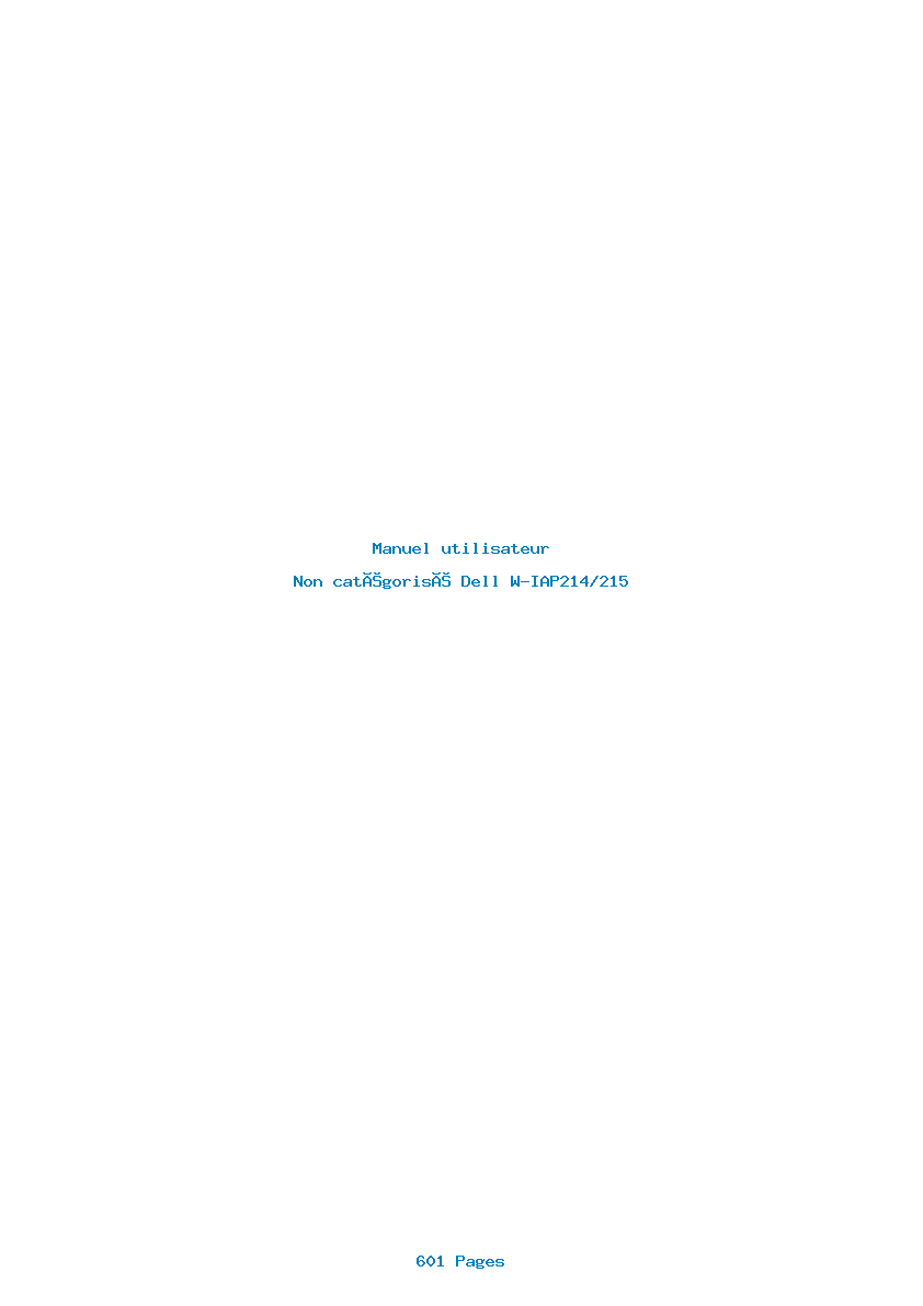 Page 1 de la notice Manuel utilisateur Dell W-IAP214/215