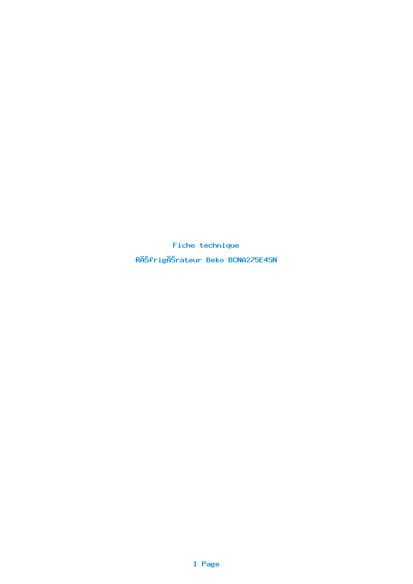 Image de la première page du manuel de l'appareil BCNA275E4SN