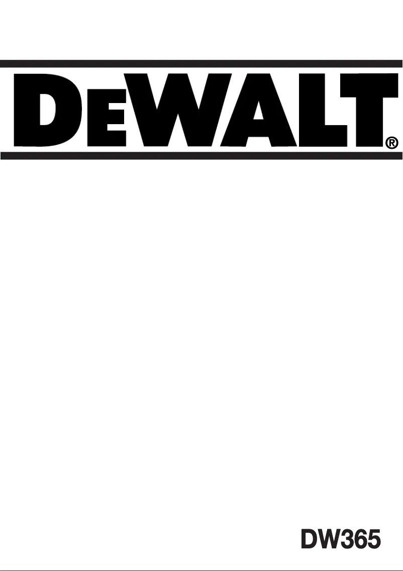Page 1 de la notice Manuel utilisateur DeWalt DW365