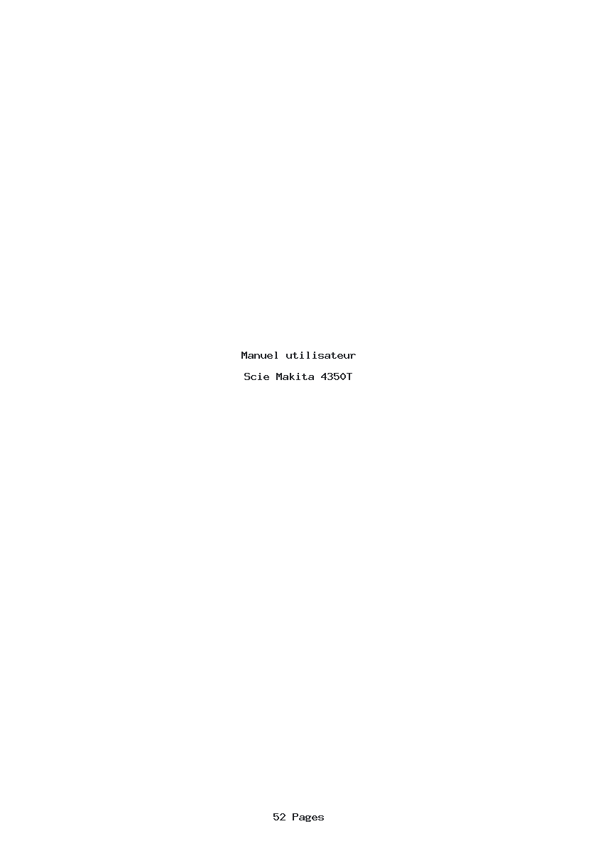 Page 1 de la notice Manuel utilisateur Makita 4350T