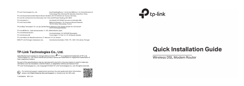 Page 1 de la notice Manuel utilisateur TP-Link TD-W8970