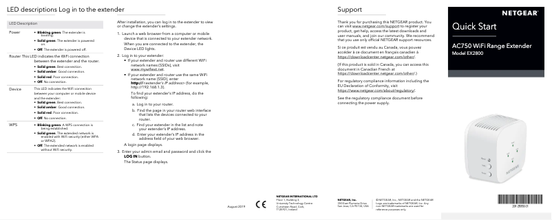 Page 1 de la notice Guide d'installation Netgear AC750