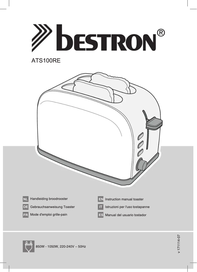 Page 1 de la notice Manuel utilisateur Bestron ATS100RE