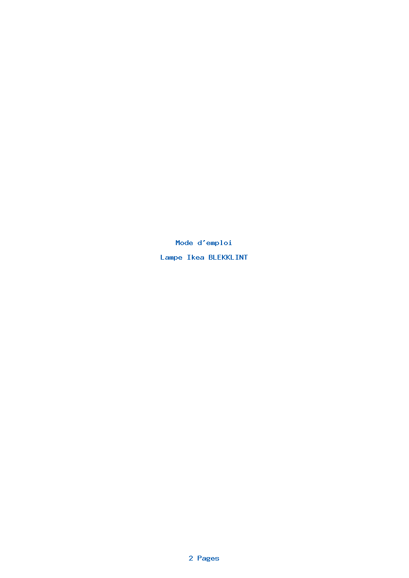 Page 1 de la notice Mode d'emploi Ikea BLEKKLINT