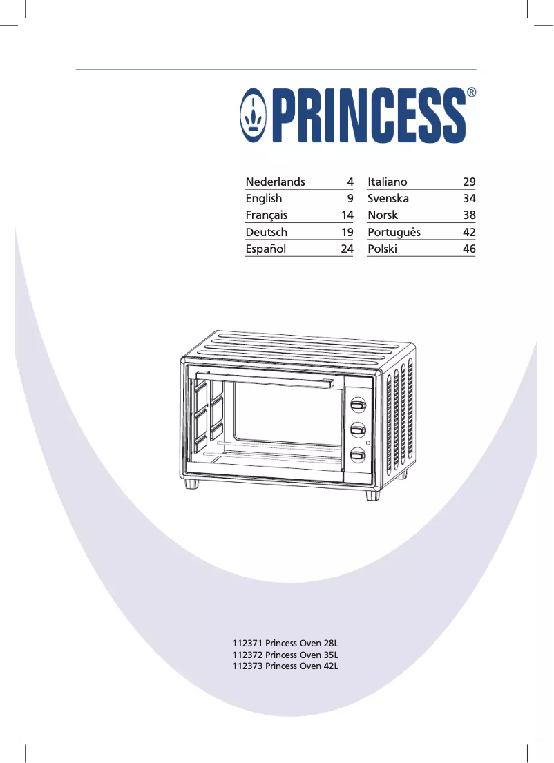 Page 1 de la notice Manuel utilisateur Princess Oven 112373