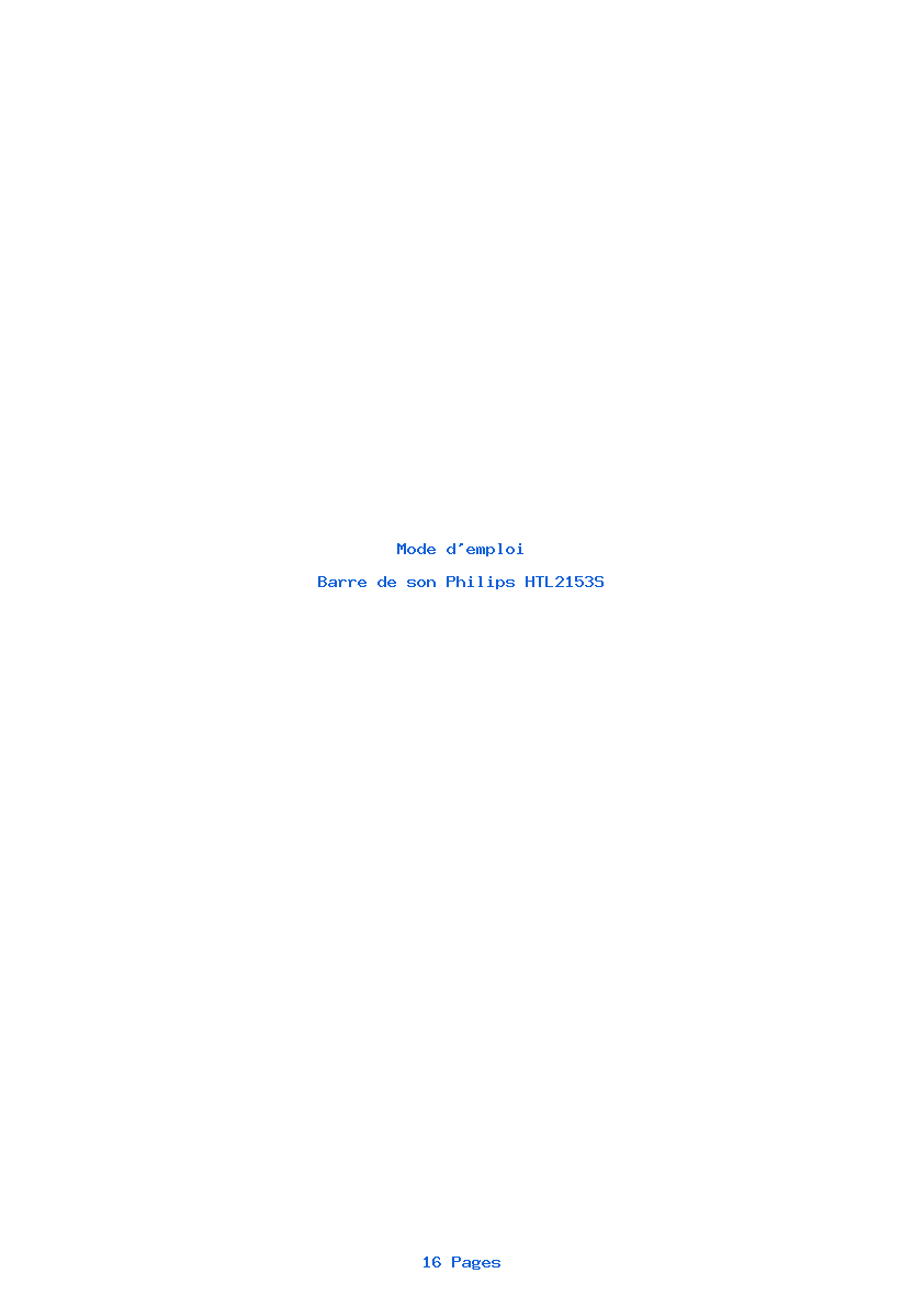 Page 1 de la notice Mode d'emploi Philips HTL2153S