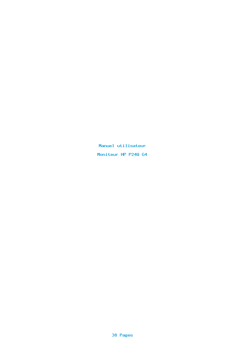 Page 1 de la notice Manuel utilisateur HP P24Q G4
