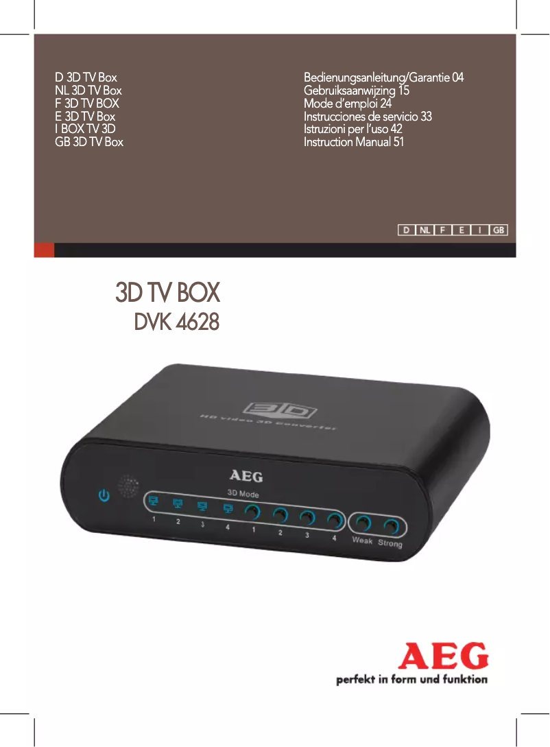 Page 1 de la notice Manuel utilisateur AEG DVK 4628