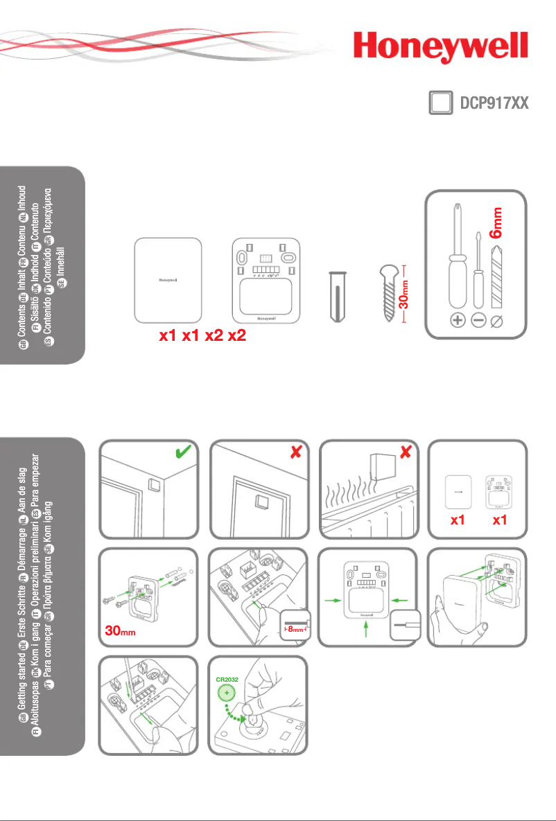 Page 1 de la notice Manuel utilisateur Honeywell DCP917