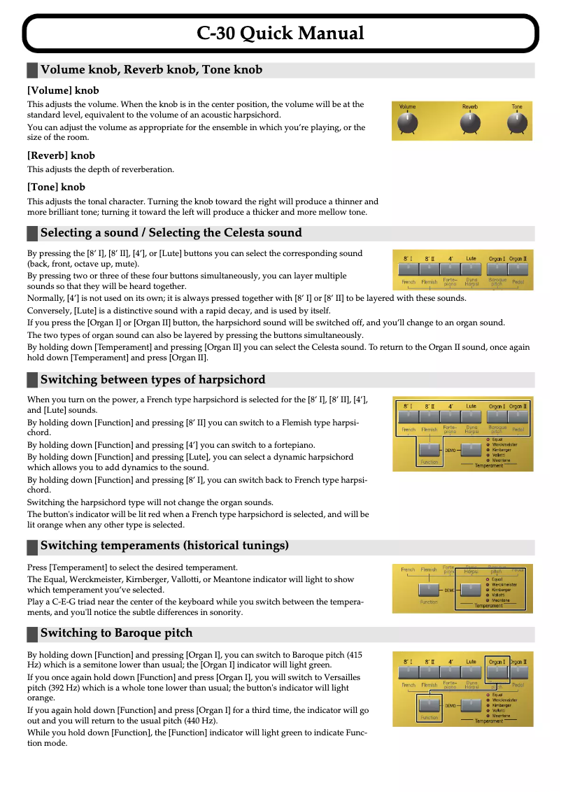 Page 1 de la notice Manuel utilisateur Roland C-30