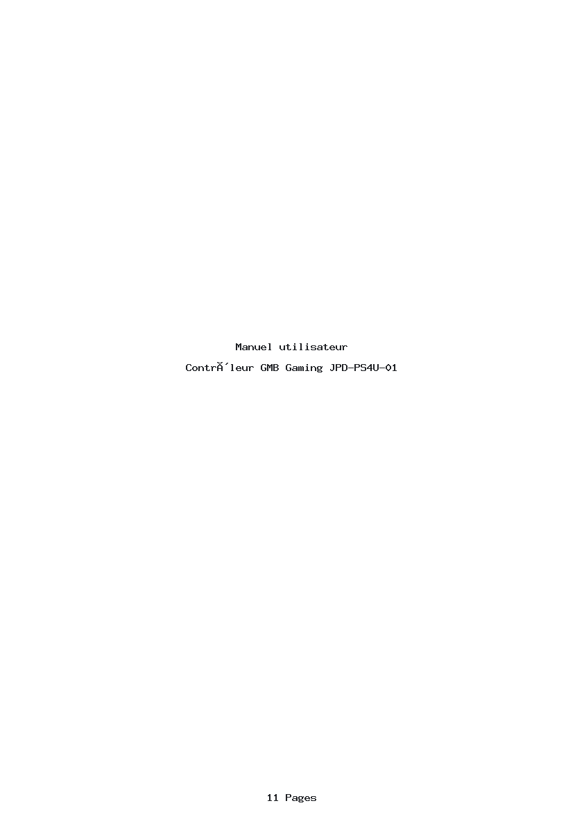 Page 1 de la notice Manuel utilisateur GMB Gaming JPD-PS4U-01