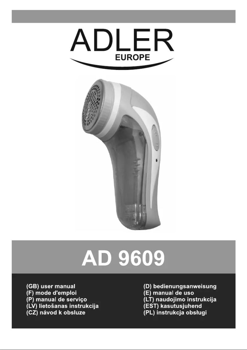 Page 1 de la notice Manuel utilisateur Adler AD 9609