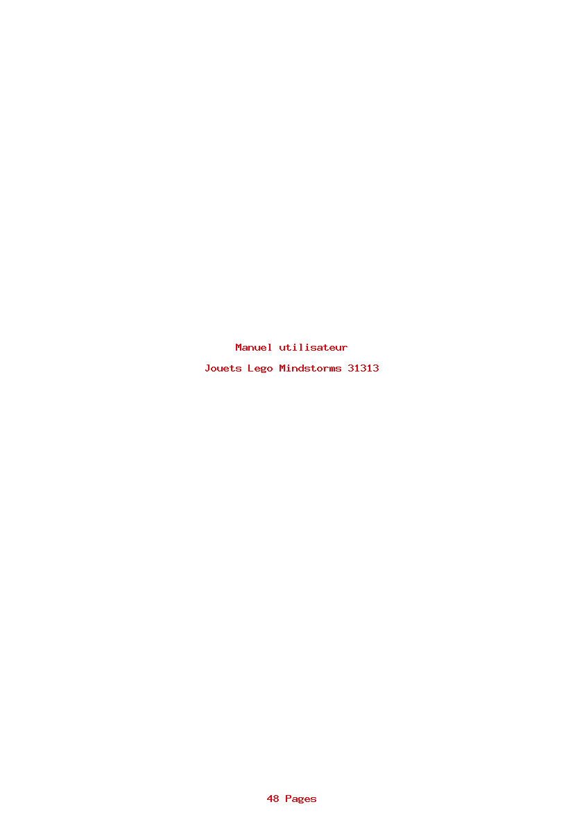 Page 1 de la notice Manuel utilisateur Lego Mindstorms 31313