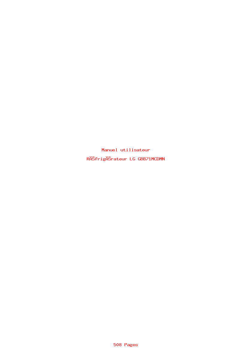 Image de la première page du manuel de l'appareil GBB71MCDMN