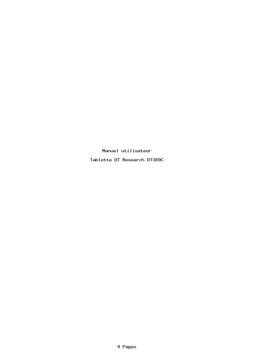 Page 1 de la notice Manuel utilisateur DT Research DT389C