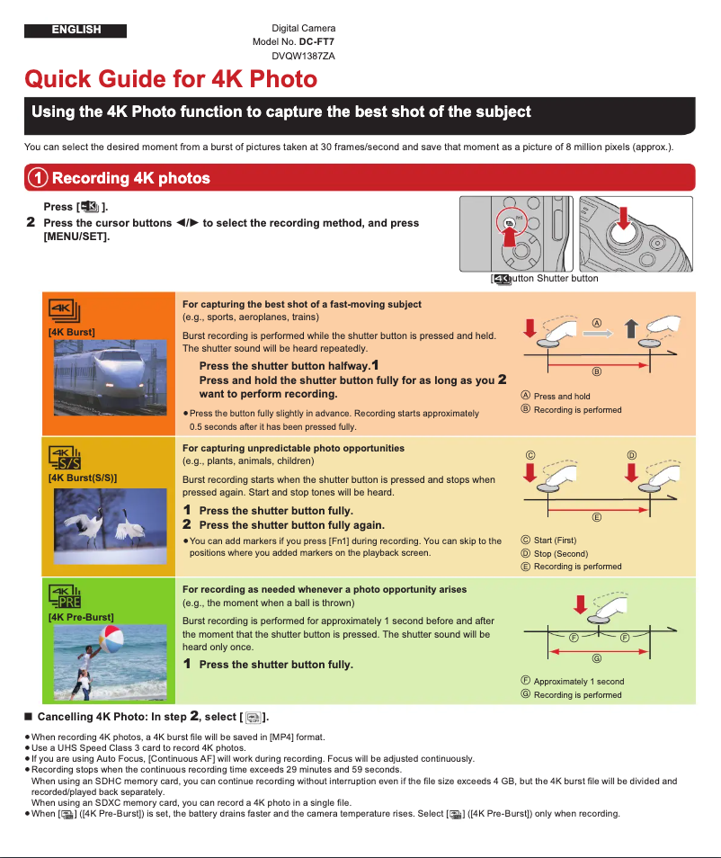 Página 1 del manual Guía de inicio rápido Panasonic Lumix DC-FT7