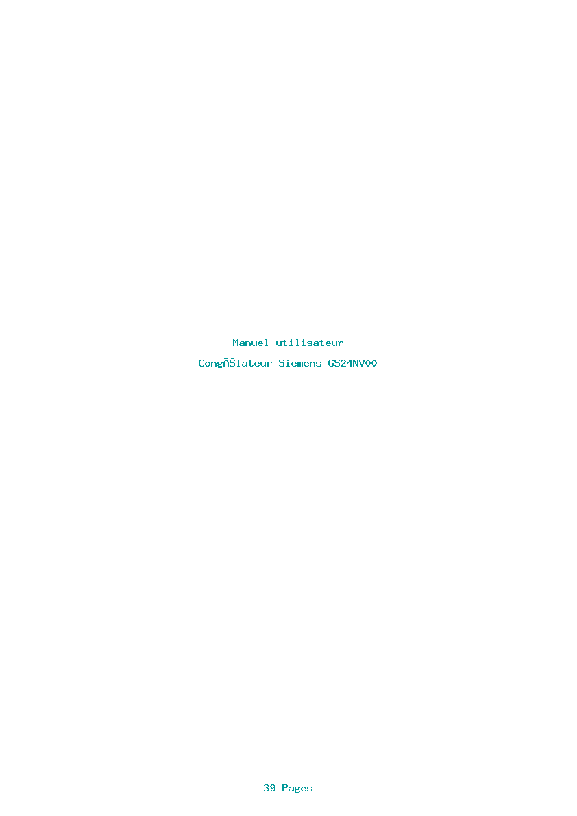 Page 1 de la notice Manuel utilisateur Siemens GS24NV00