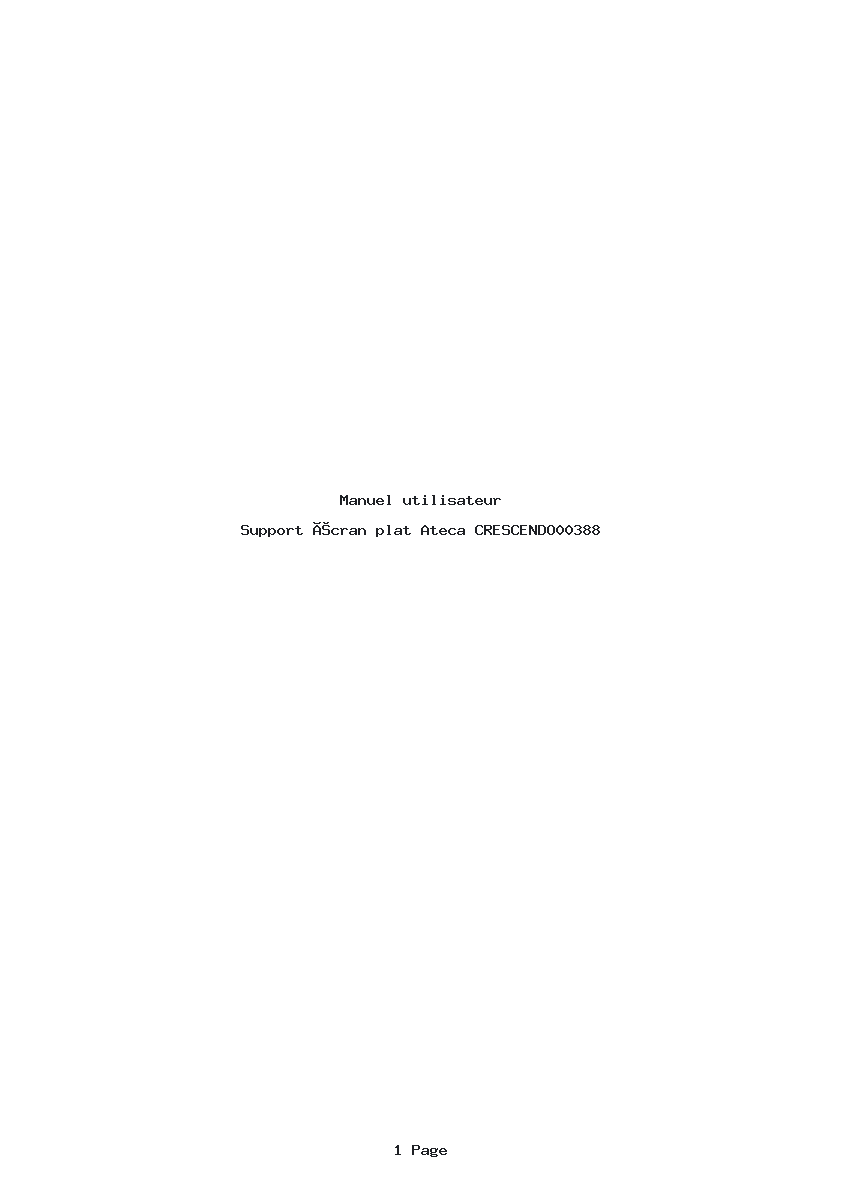 Page 1 de la notice Manuel utilisateur Ateca CRESCENDO00388