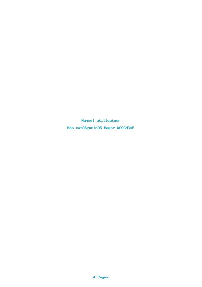 Page 1 de la notice Manuel utilisateur Hager WGCCH3AS