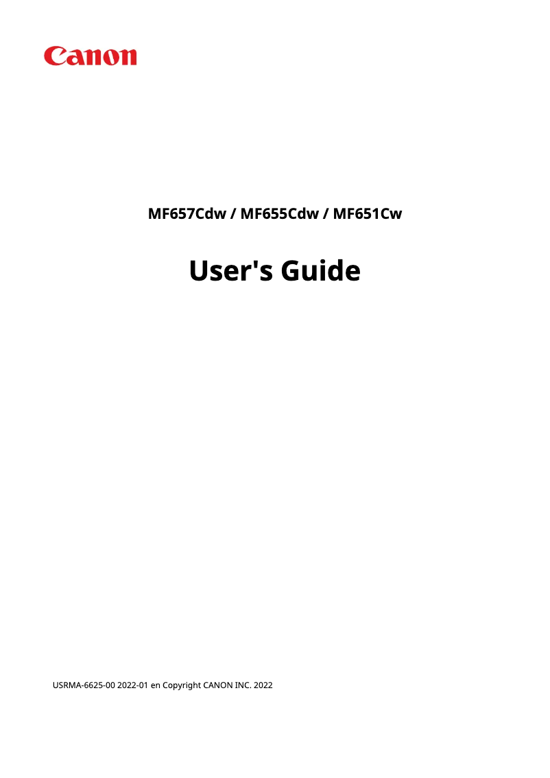 Page 1 de la notice Manuel utilisateur Canon i-SENSYS MF657Cw