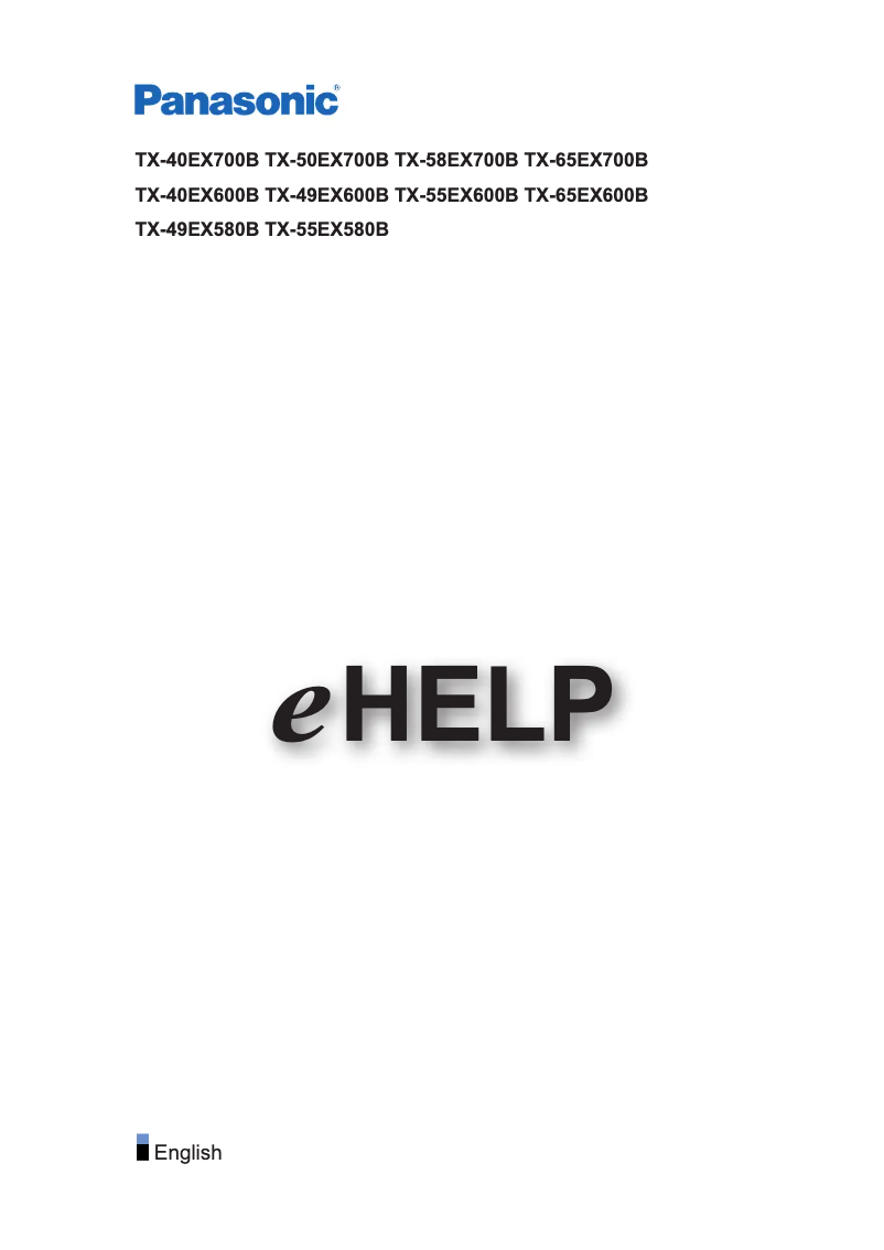 Page 1 de la notice Manuel utilisateur Panasonic TX-65EX700B