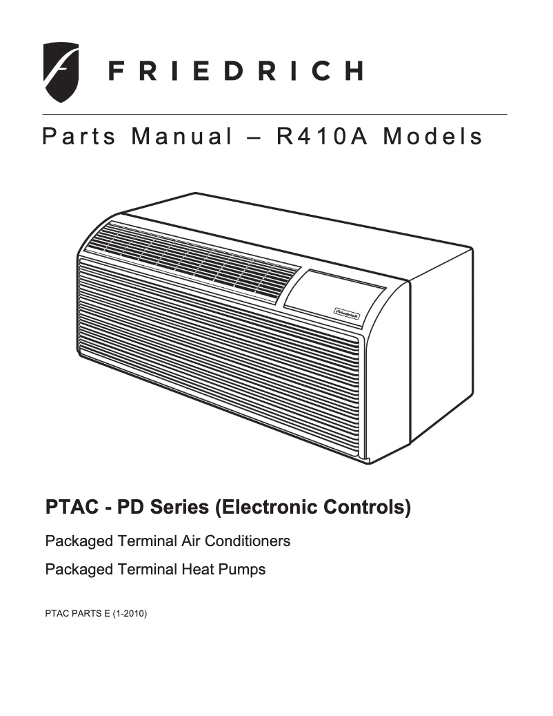 Page 1 de la notice Manuel utilisateur Friedrich PDH09K3SE