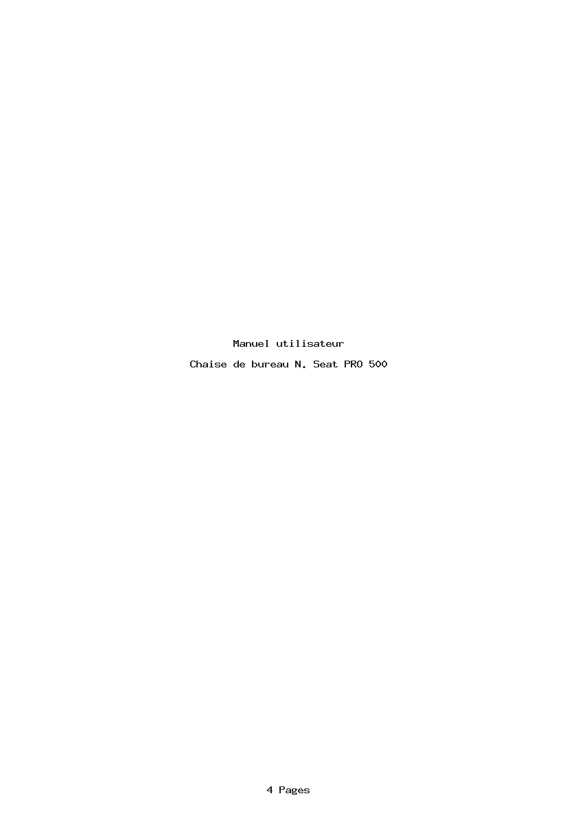 Page 1 de la notice Manuel utilisateur N. Seat PRO 500