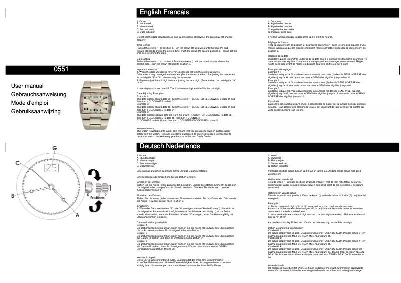 Page 1 de la notice Manuel utilisateur Davis 0551