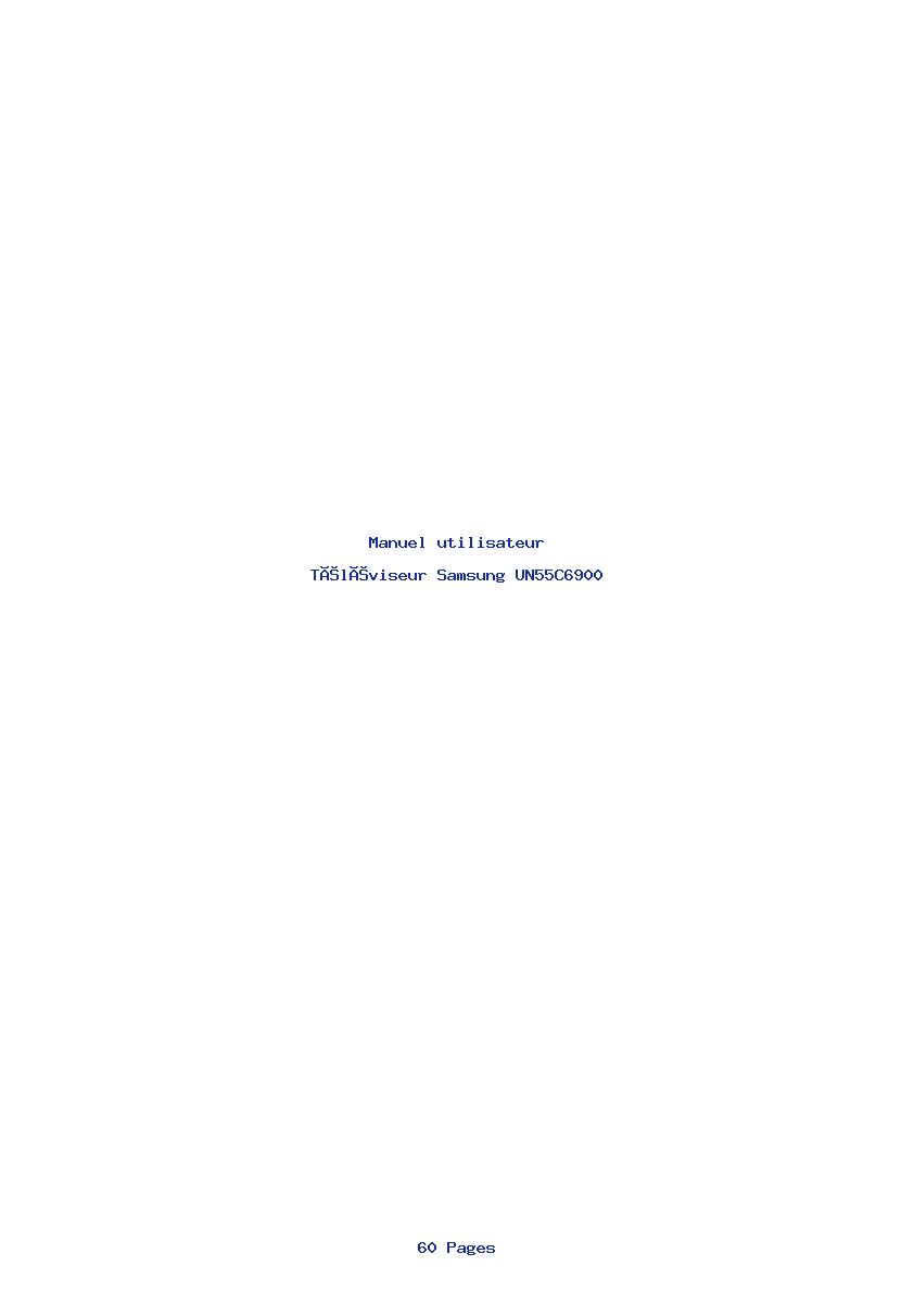 Image de la première page du manuel de l'appareil UN55C6900