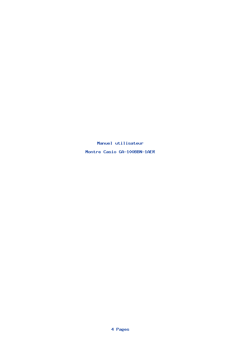 Page 1 de la notice Manuel utilisateur Casio GA-100BBN-1AER